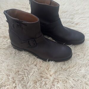 Men's Frye Dark Brown Leather Buckle Boots